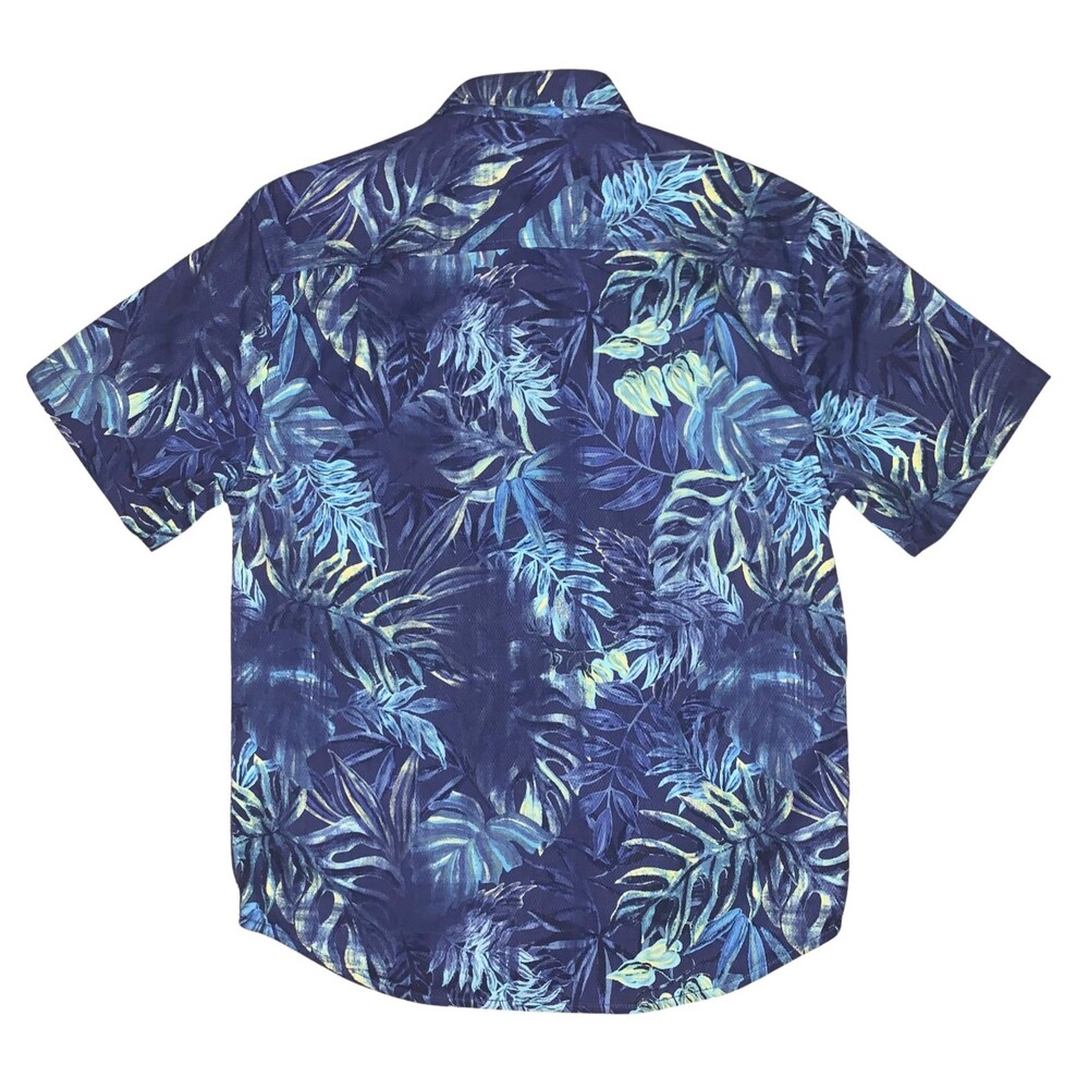 Tommy Bahama Shirt Mens Small Blue Short Sleeve Silk Blend Hawaiian Island Zone - Picture 3 of 7